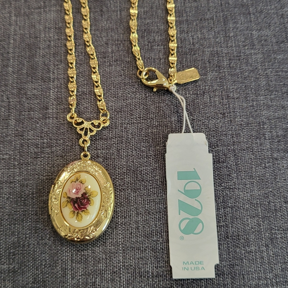 Vintage-inspired Locket Necklace manufactured by the 1928 Jewelry Company.